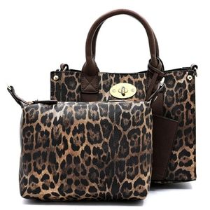 Leopard 3-in-1 Boxy Satchel